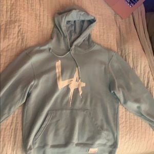light blue LA sweatshirt